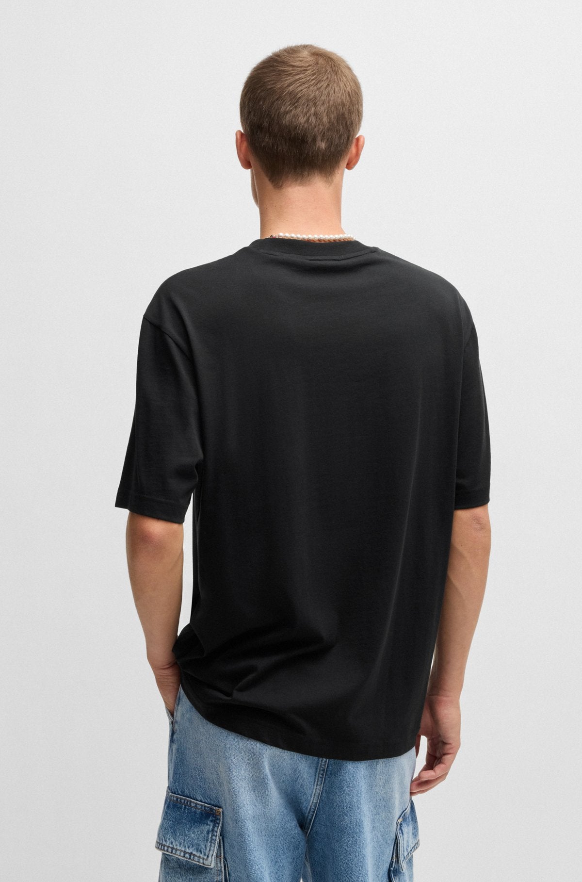 Cotton-jersey T-shirt with logo artwork