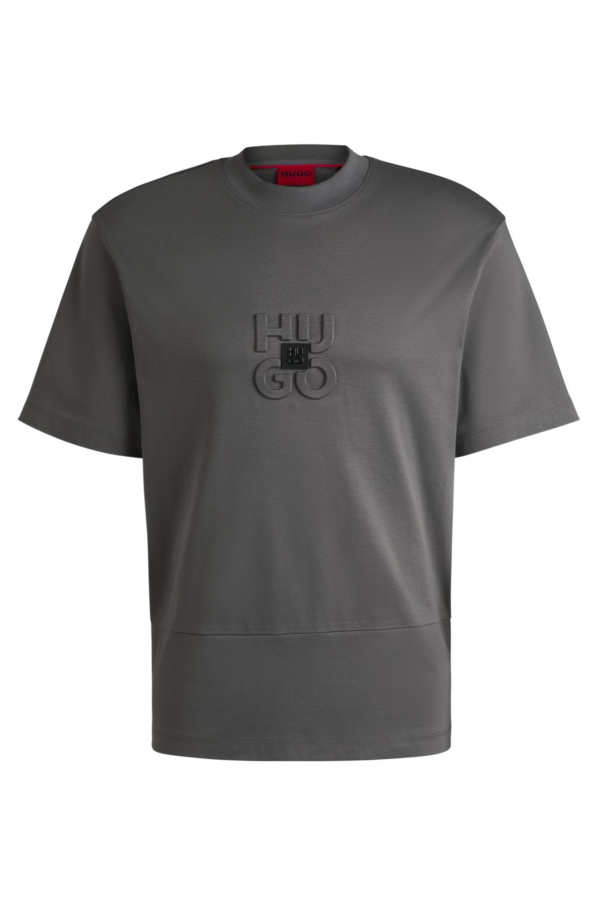 Interlock-cotton T-shirt with stacked logos
