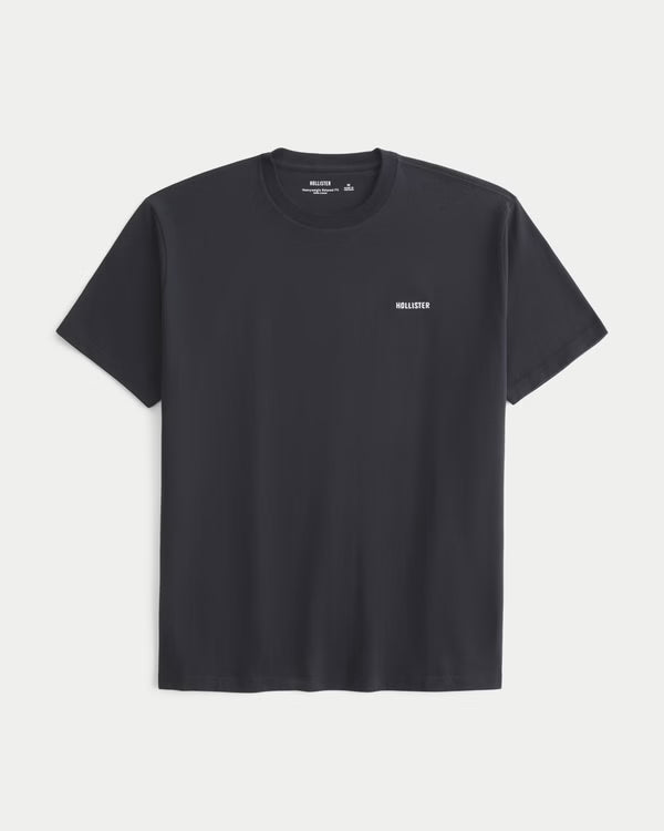 Hollister - Relaxed HeavyWeight Cotton Logo Crew T Shirt