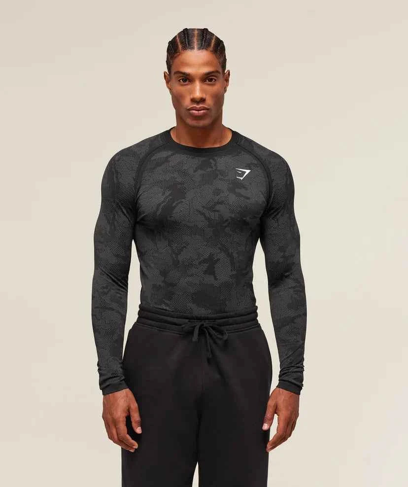 GYMSHARK - Geo Seamless Long Sleeve T-Shirt