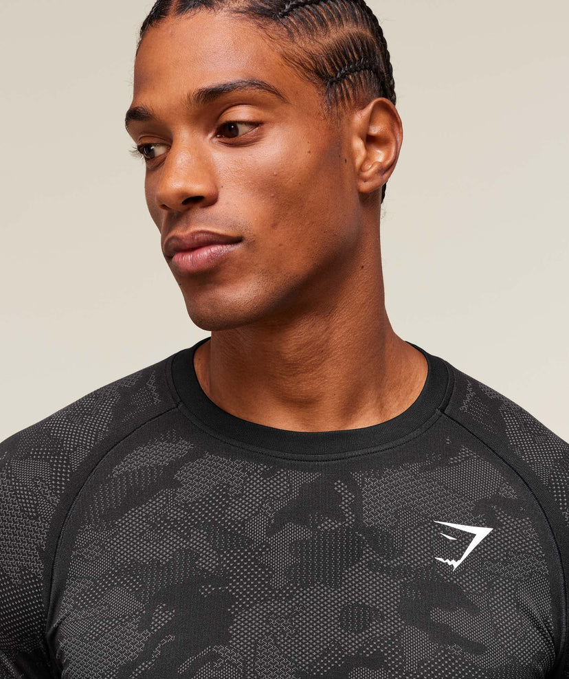 GYMSHARK - Geo Seamless Long Sleeve T-Shirt