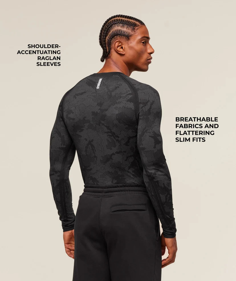 GYMSHARK - Geo Seamless Long Sleeve T-Shirt