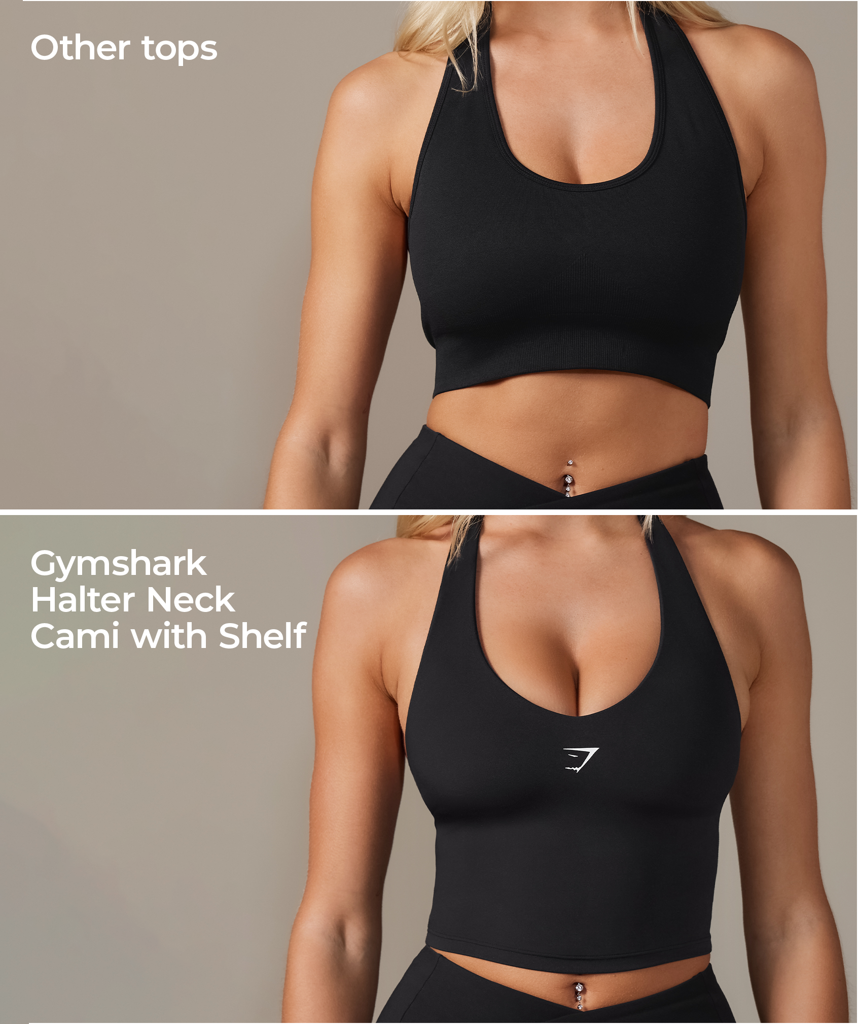GYMSHARK - Halter Neck Cami with Shelf