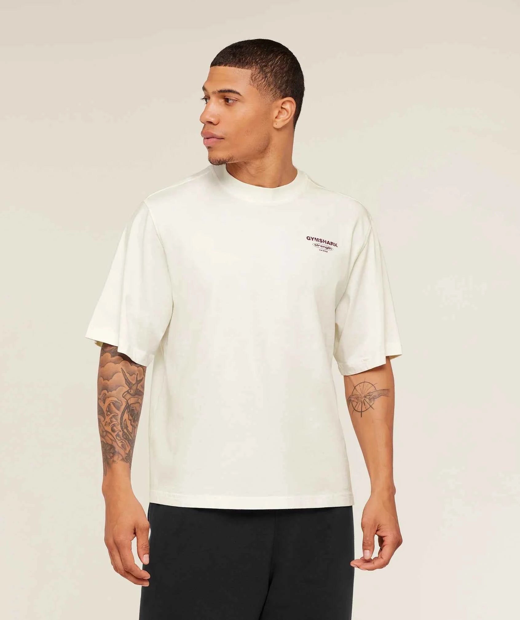 GYMSHARK-Strength Stars Washed Graphic T-Shirt