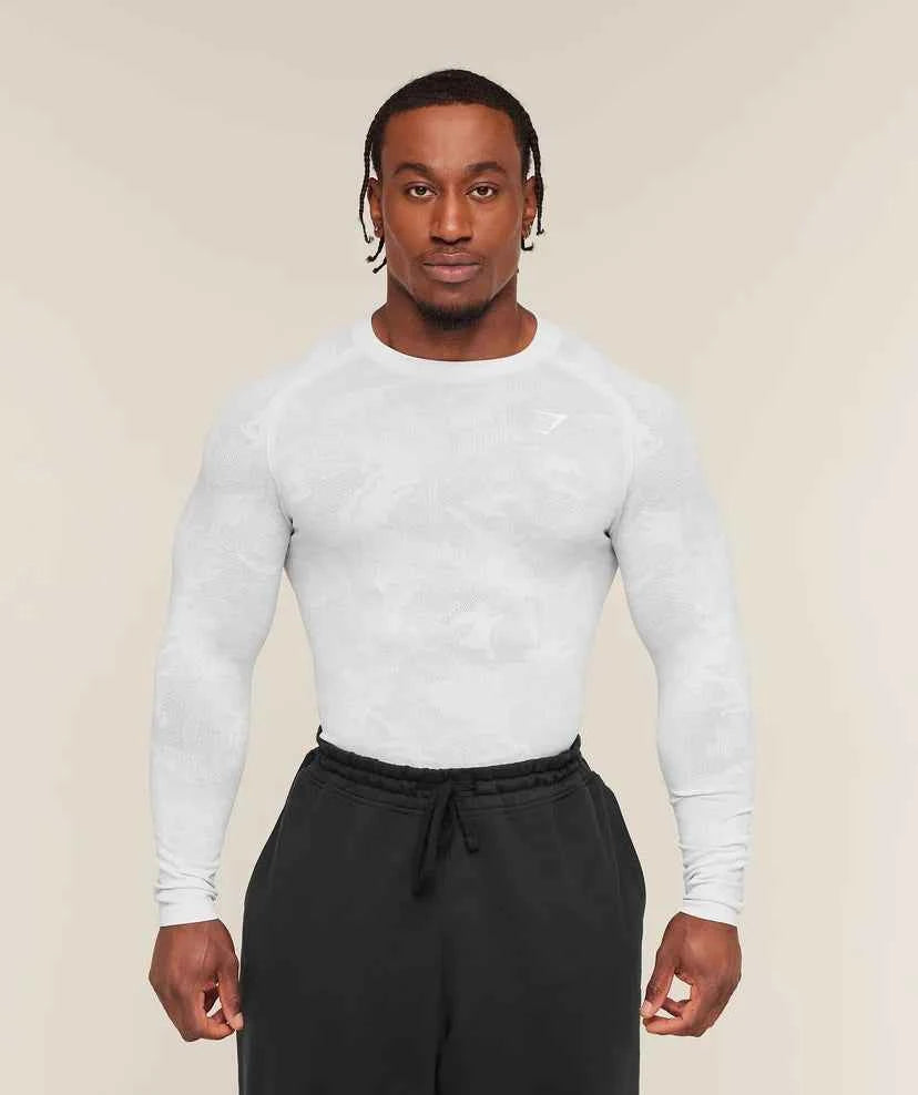 GYMSHARK - Geo Seamless Long Sleeve T-Shirt