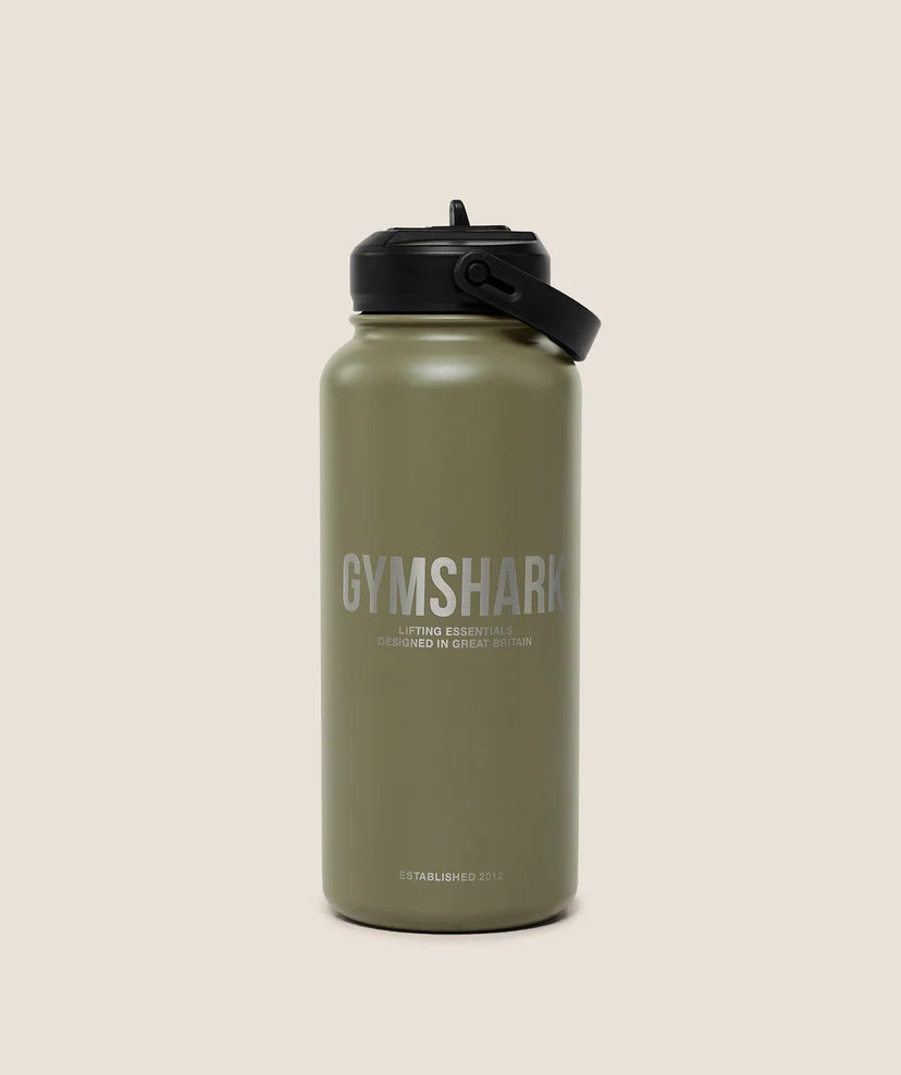 GYMSHARK - Metal Insulated Straw Bottle 1L