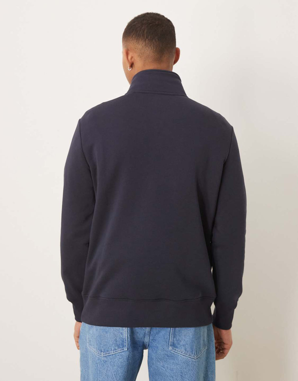GANT - USA flag logo half zip sweatshirt in navy