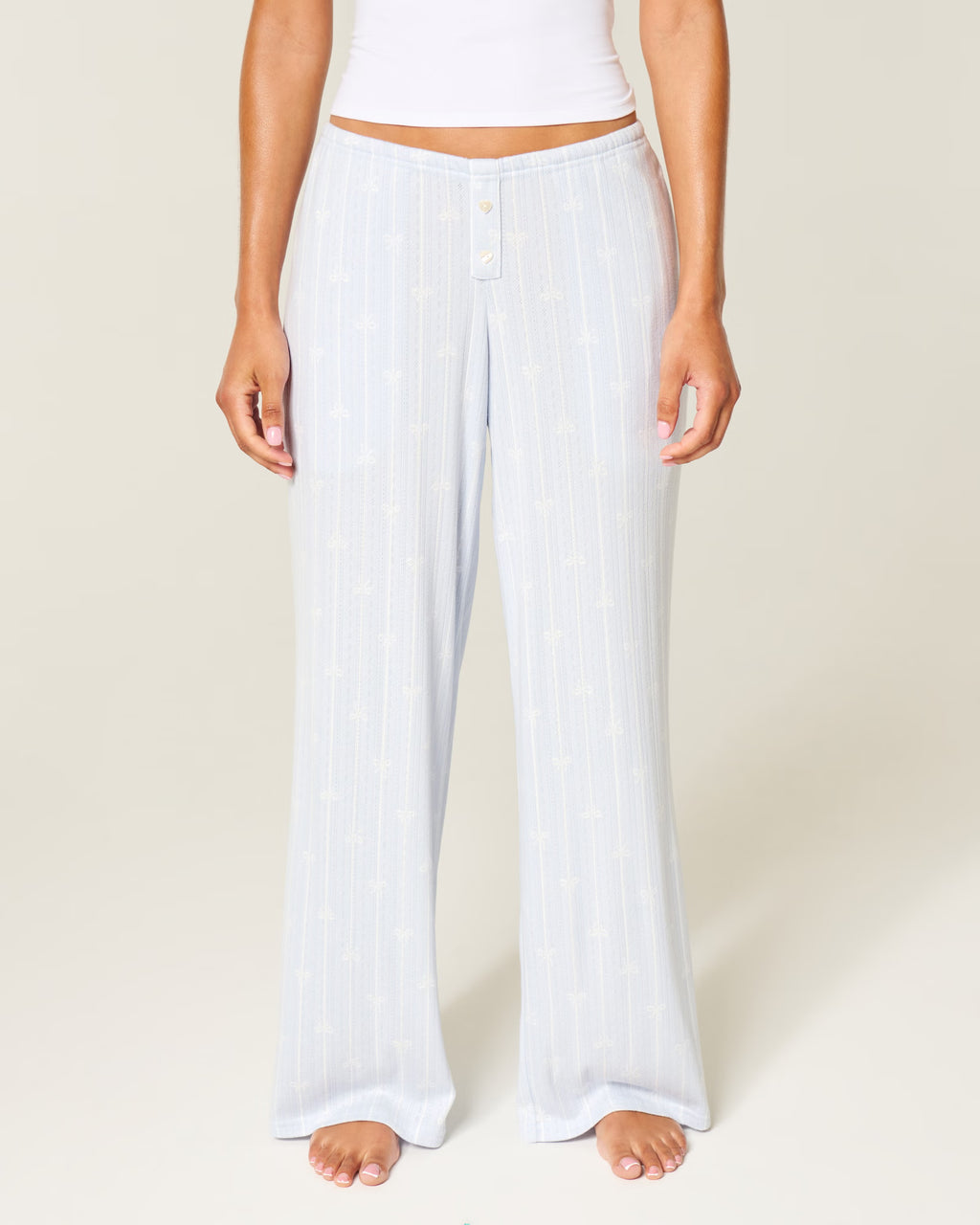 Hollister - Cozy Pointelle Wide-Leg Boxer Pants