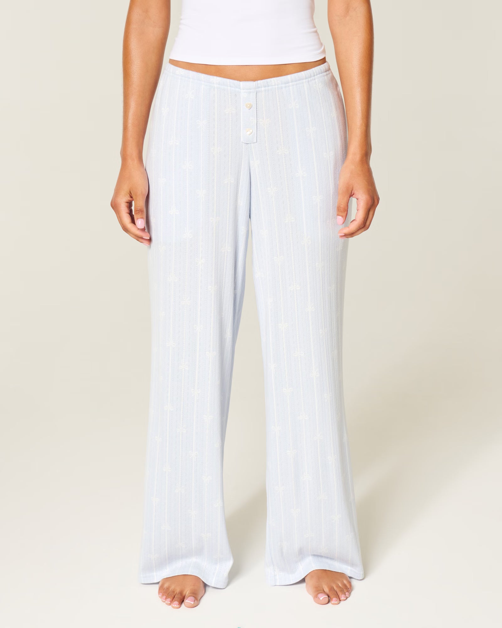 Hollister - Cozy Pointelle Wide-Leg Boxer Pants