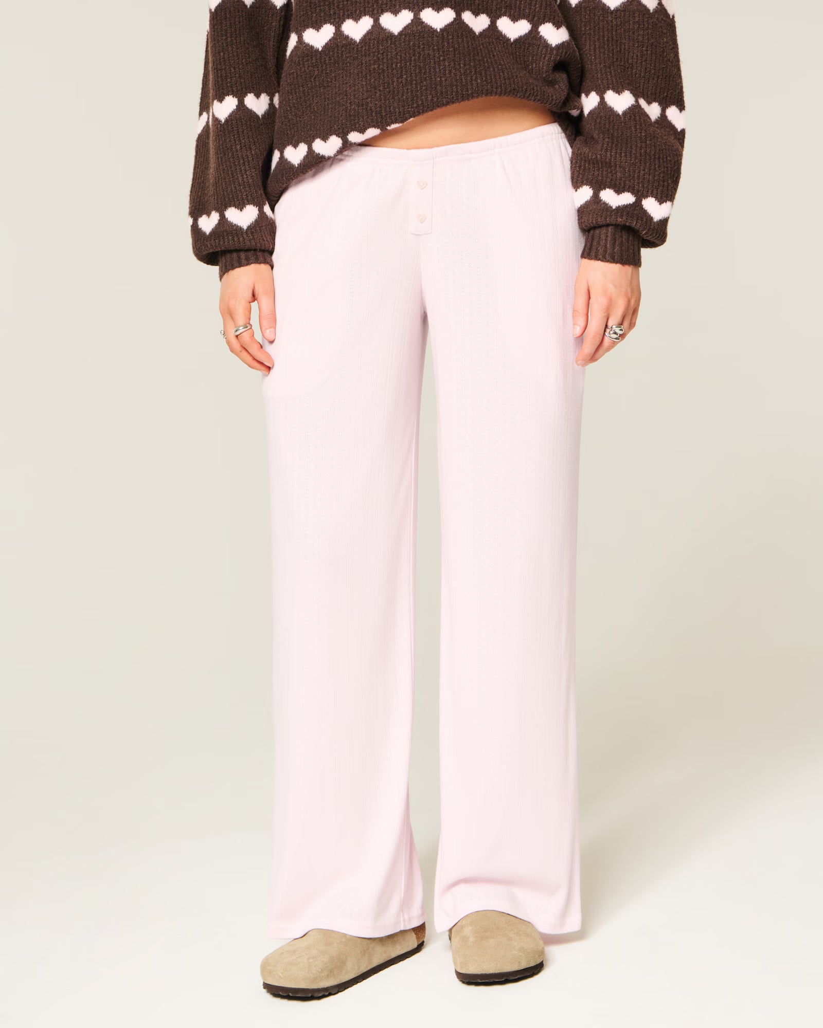 Hollister - Cozy Pointelle Wide-Leg Boxer Pants
