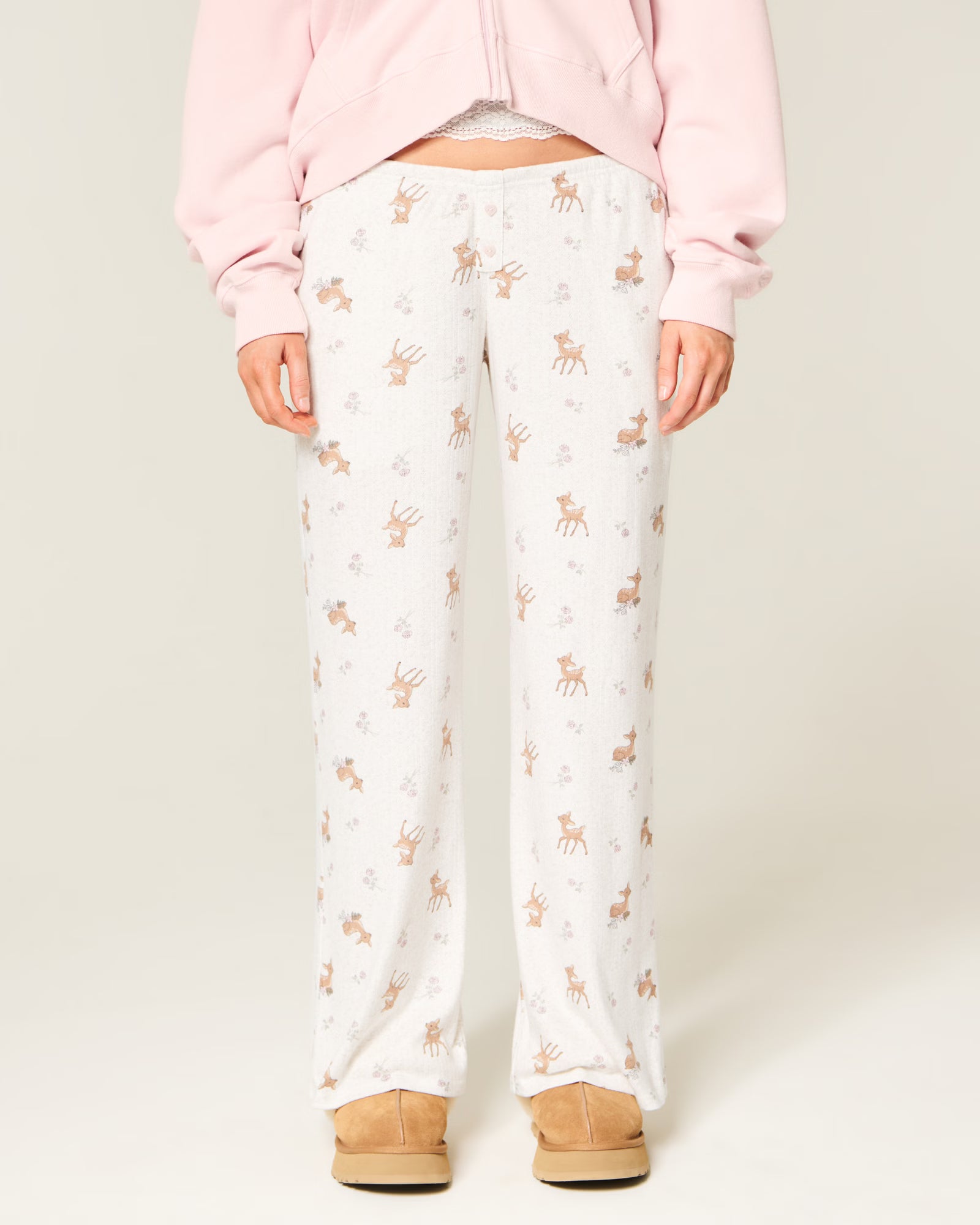 Hollister - Cozy Pointelle Wide-Leg Boxer Pants