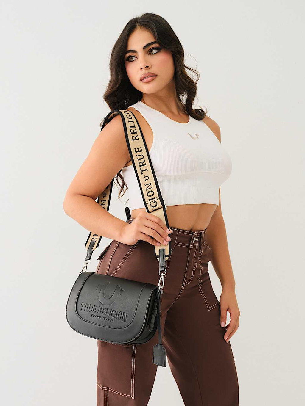 True Religion - STITCHED HORSESHOE FLAP CROSSBODY BAG