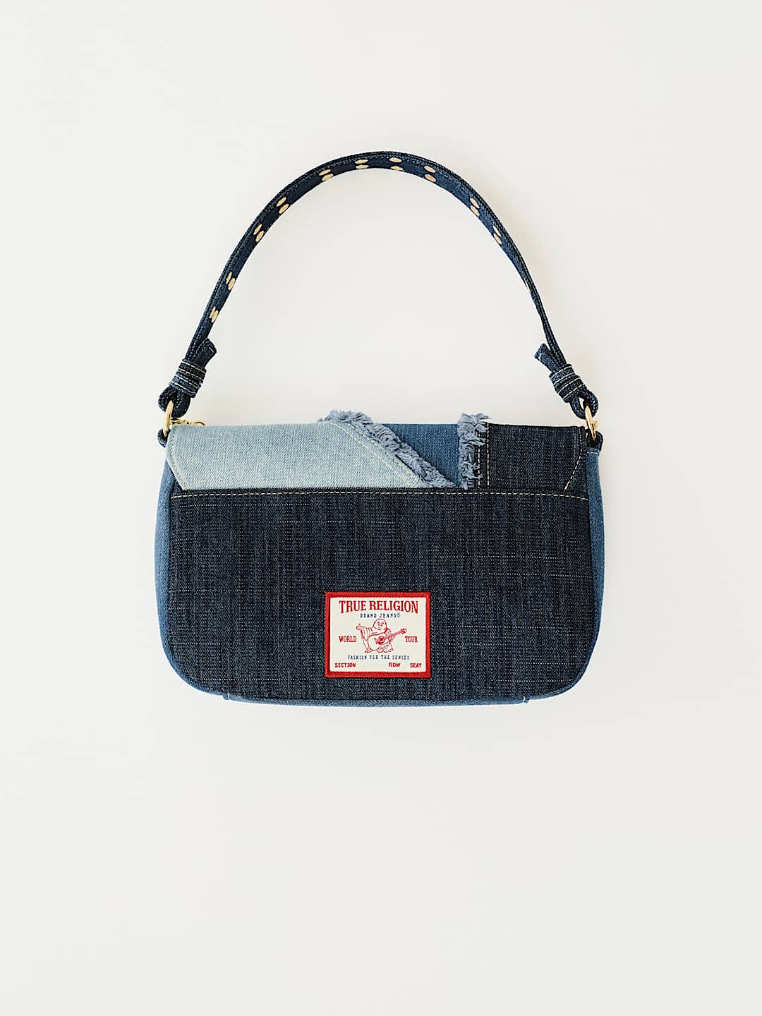 True Religion - PATCHED DENIM CHAIN HANDLE BAG