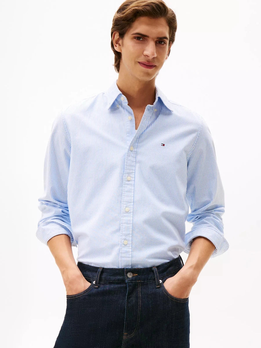 Tommy Hilfiger - Regular Fit Stripe Stretch Oxford Shirt - Brandatak Store