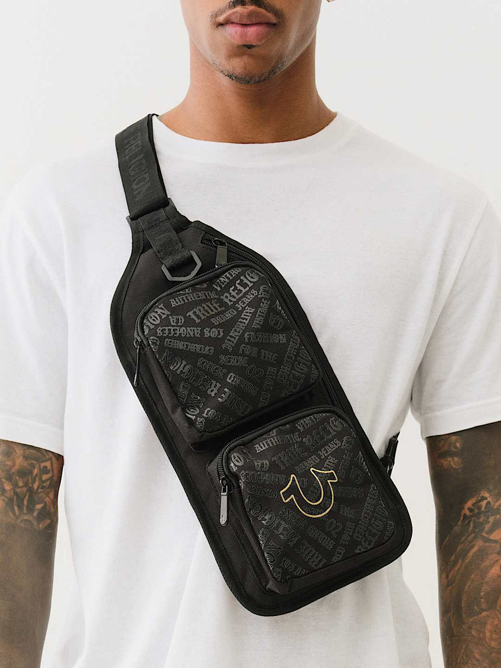 True Religion - MONOGRAM LOGO SLING BAG