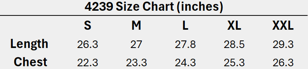 YoungLA 4239 Arc Collection size chart